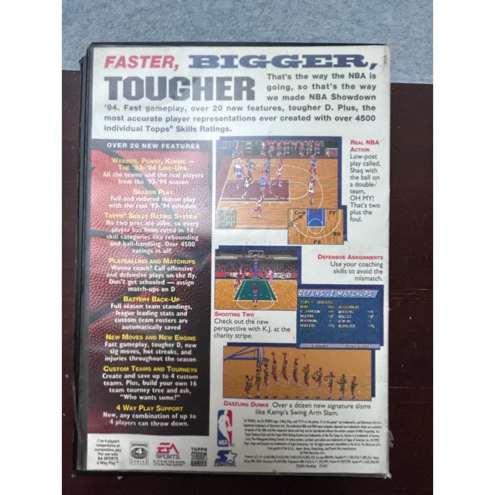 NBA Showdown 94 Sega Genesis EA Sports Basketball Game CIB Case Manual
